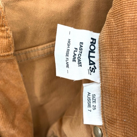 Rollas Eastcoast High Rise Flare Corduroy Jean Pants Size 25 - Picture 8 of 11